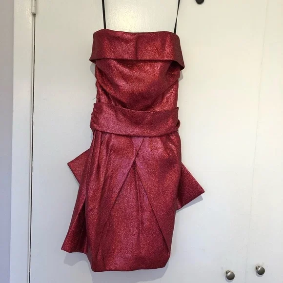 MILLY*Sparkly Pink Gorgeous Strapless Cocktail Dress*US 2-4*$495 - Picture 2 of 4